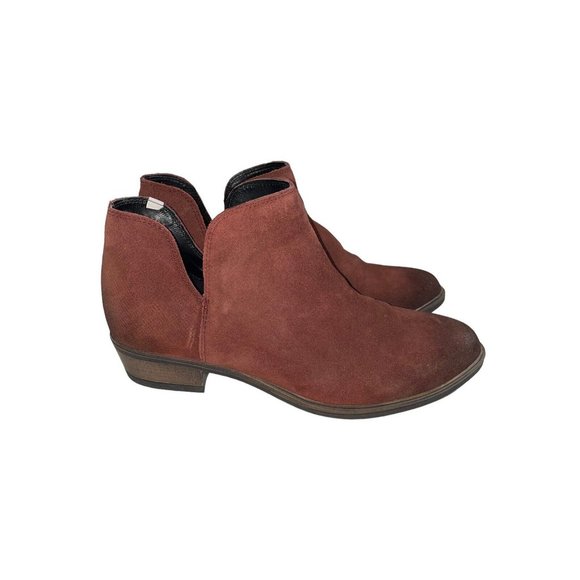 EUC Crevo Women's Leighton Boots Size 9 Burgundy Suede V-Notch Bootie Comfy Boho - Picture 6 of 6